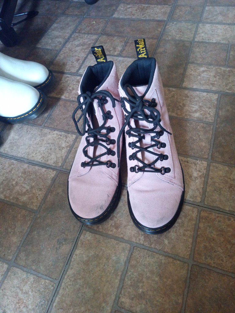 Dr Martin Pink Wide Boots Twice Used 