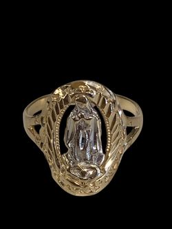 Gold Virgin Mary ring #32237