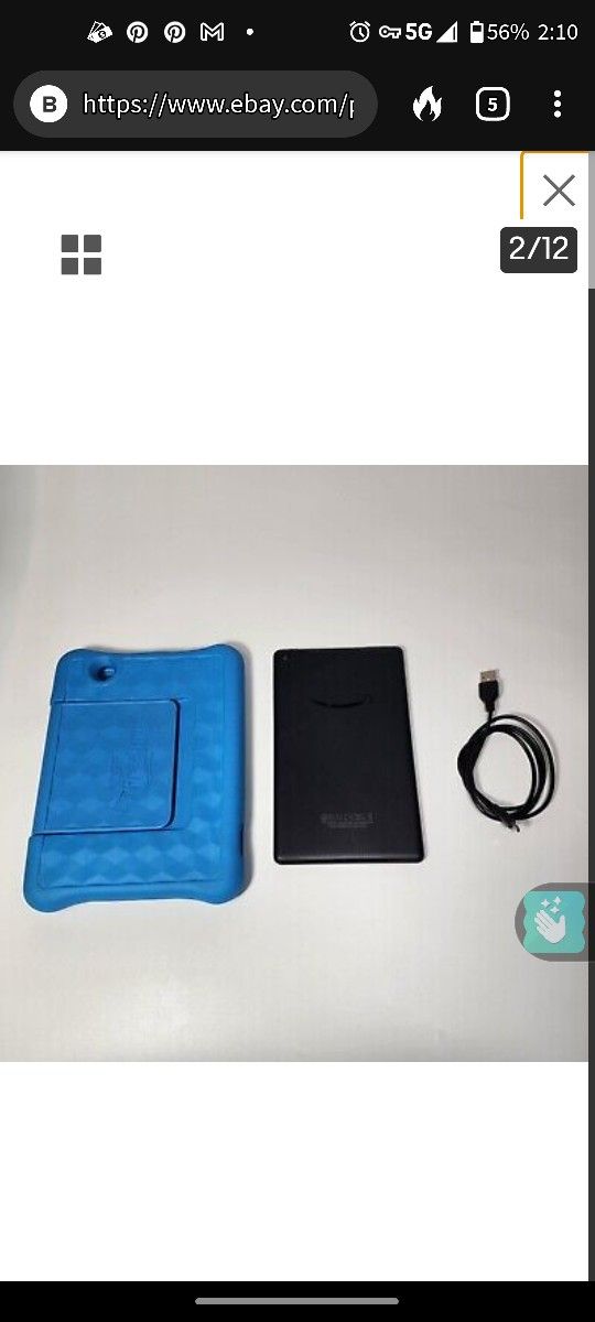 Amazon 7in Kindle Fire 16g Tablet With Protective Case and Charger