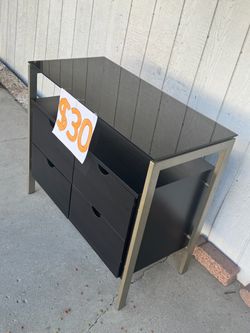 Black Glass Top Dresser only today