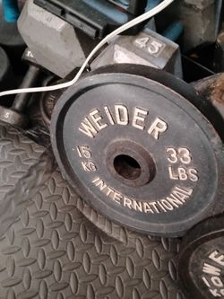 Weider international 33 pound plates