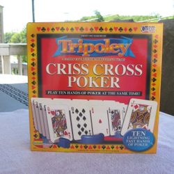 Tripoley Criss Cross Poker Game Play 10 Hands of Poker At The Same Time-New & Sealed
