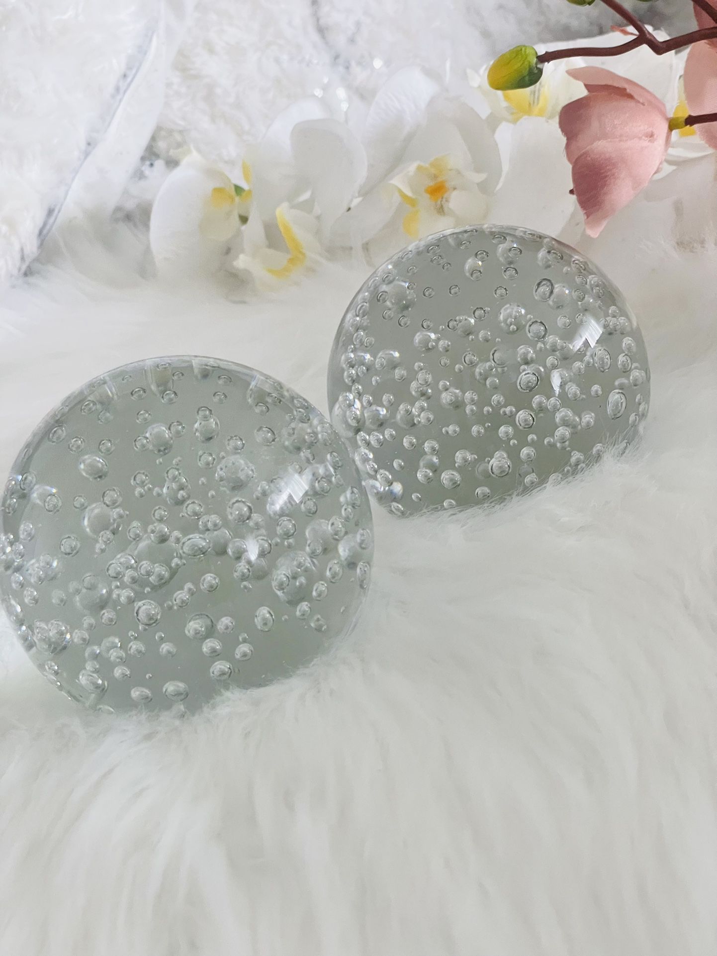 Set Of 2 Decorating Crystal Balls 