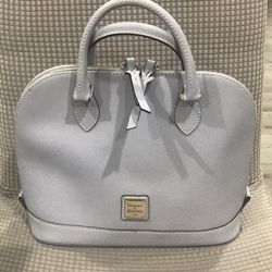 Dooney & Bourke Light Grey Saffiano Leather Handbag