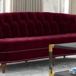 The Velvet Rolled Arm Chair Sofa