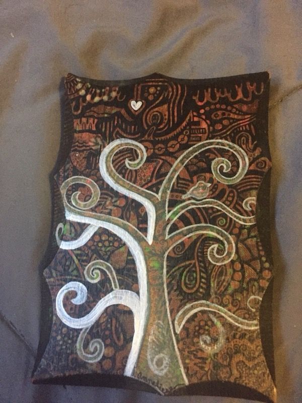 Happy Tree - Original Artwork Blacklight Doodle Art