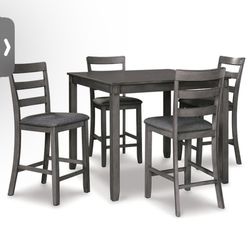 Grey Pub Table & 4 Chairs