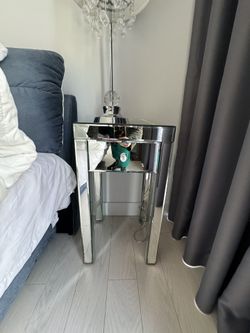 2 Small Mirror Side Tables 