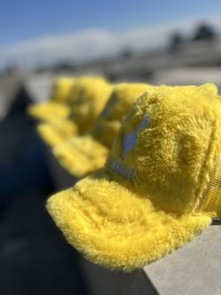 Yellow Fuzzy Velvet Trucker hat