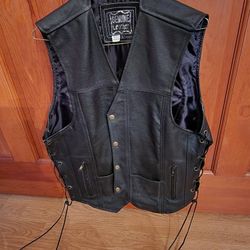 Mens Leather Vest Size Large