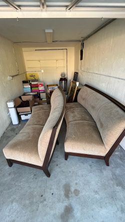 2 Modern Curved Sofas/Couches – Excellent Condition – Like New