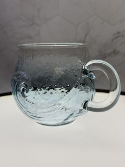 (1) Unique Sea Glass Wave Mug, A Beautifully Textured, Handblown Ocean Coffee Cup, The Ideal Gift for any Beach Lover or Glassware Collector