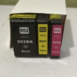 HP Printer Ink 952XL (Black, Yellow, Magenta) NOT OEM