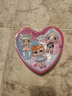 LOL doll heart metal container.