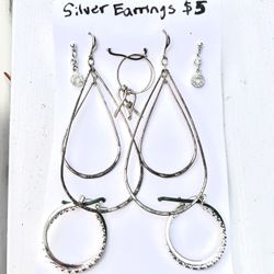 Silver Earrings Lot