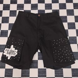 Retrovert Black Cargo Shorts 