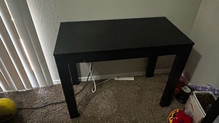 Black Parsons Computer Desk with Drawer