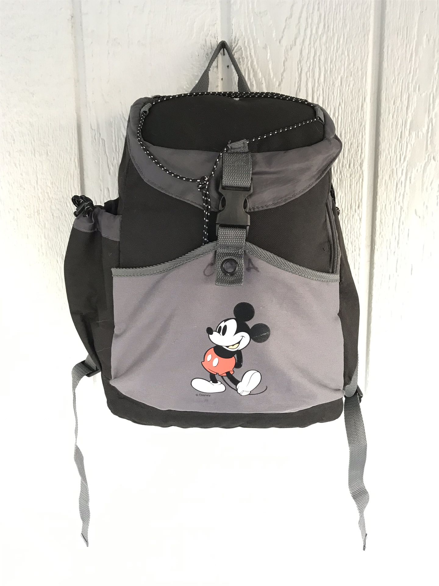 Disney Mickey Mouse Insulated Backpack Cooler Adult Size Black Gray Zip Snap