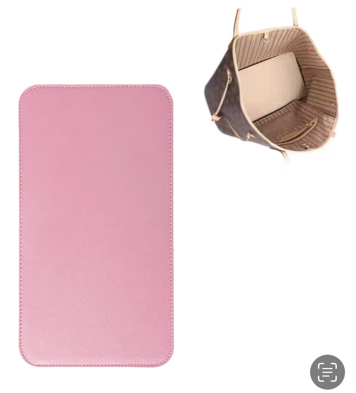 Handbag Base Shaper PU Leather Bag Liner Board Compatible with Speedy 30 Tote Purse 11.8 x 5.9 inch Bottom Pad Arc Corner Insert (Pink)