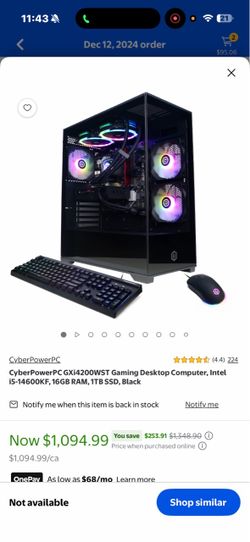 CyberPowerPC GXi4200WST Gaming PC – RTX 4060 Needs Replacement