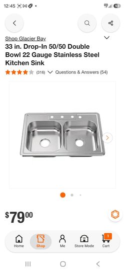 Glacier Bay 33 in. Double Bowl Stainless Steel Kitchen Sink wholesale 5 for 150$ or 50 each