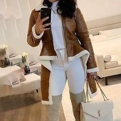 Brown Faux leather jacket