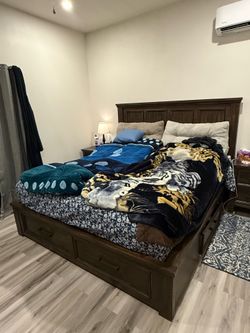 Cal King Bed Frame with Nightstands