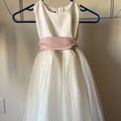 Beautiful Girls Dress Size 5 -Sas &Asa-Ivory & Blush Color