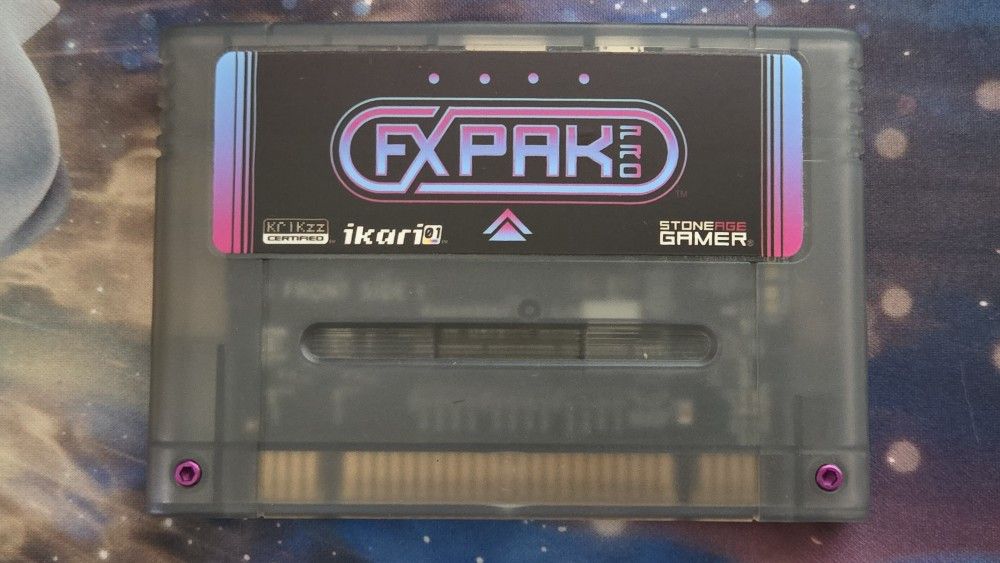 Krikzz FXPAK Pro (Stone Age Gamer Variant) Neon Night Super Nintendo Flash Cart