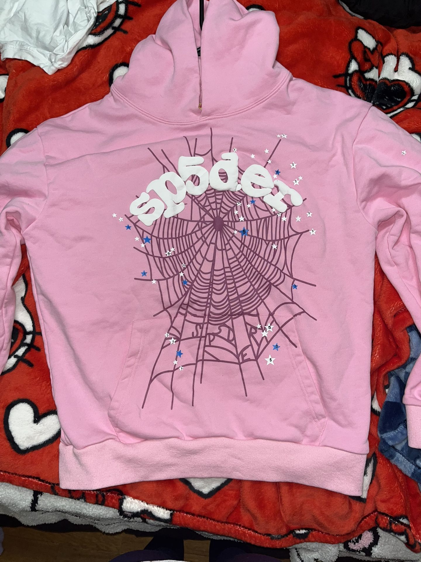 1:1 Mens large spider pink hoodie