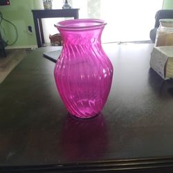 Swirled Pink Glass Vase