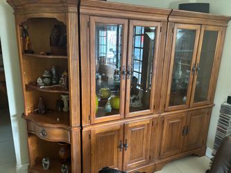 Wooden China Cabinet with Glass Doors