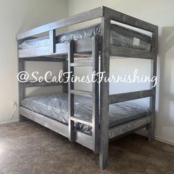 Twin Bunk Bed With Mattresses 