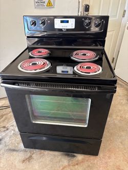 WHIRPOOL ELECTRIC STOVE BLACK OVEN RANGE ESTUFA ELÉCTRICA BUENA
