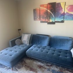 Rove concepts Blue Couch (Luca sectional) 