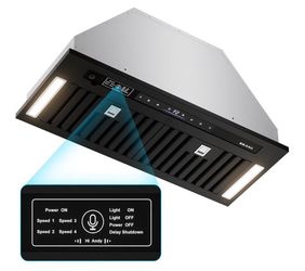 BRANO Range Hood Insert 30 Inch, 900 CFM Voice/Gesture/Touch Control