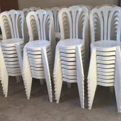 Stackable White Chairs