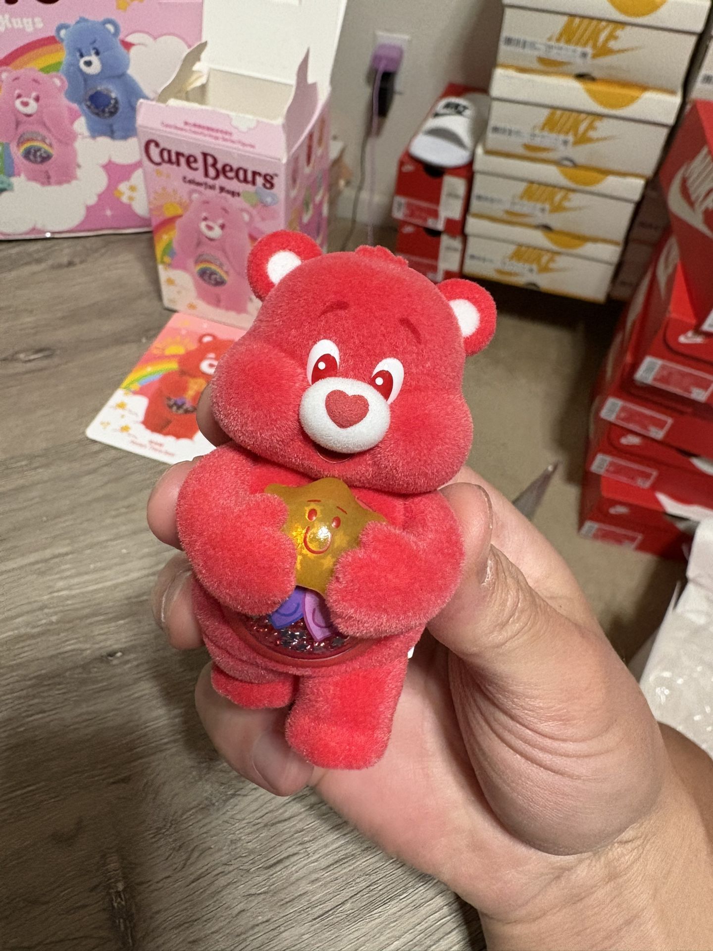 AUTHENTIC POP MART Care Bears Colorful Hugs Series Figure Always There Bear Red