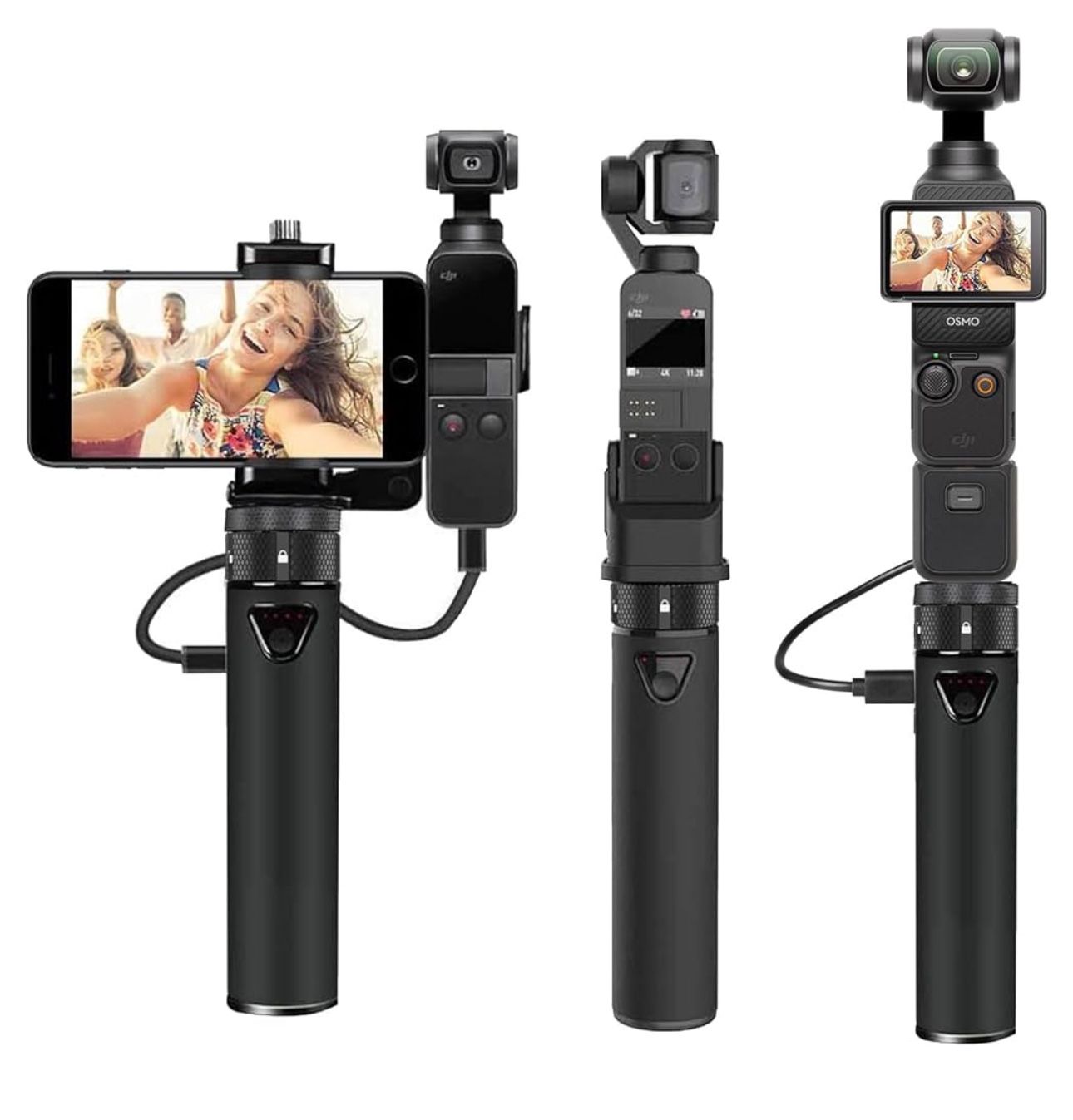 Smatree Portable Osmo Pocket 2 PowerStick(Power Bank) Compatible for DJI Osmo Pocket 2 / DJI Osmo Pocket 1, Handheld Smartphone Holder Mount Bracket f