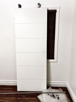 30" x 80" Barn Door - Sleek Rounded metal Rail - EASY INSTALL!