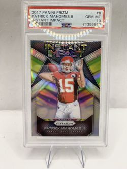 2017 Panini Prizm Patrick Mahomes rookie Instant Impact Silver Prizm #8 PSA 10
