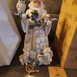 Jim Shore Heartwood Creek 2014 Nature's Winter Wonders Santa Clause Figurine 10"