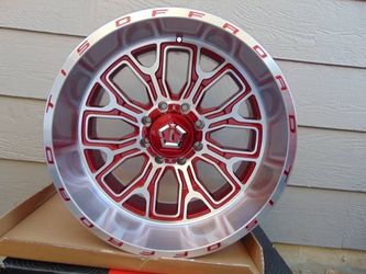 20X12 TIS Gloss Red with Machined Face Rims FORD F250 EXCURSION 8X170 -44MM Offset
