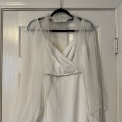David’s Bridal Dress, Veil, & Shoes Bundle