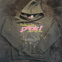 Pink Spider Black Hoodie 