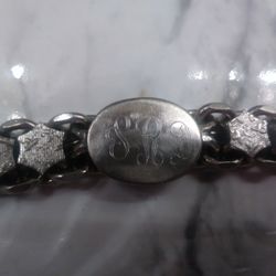 Vintage Thick ID Silver Tone Bracelet.