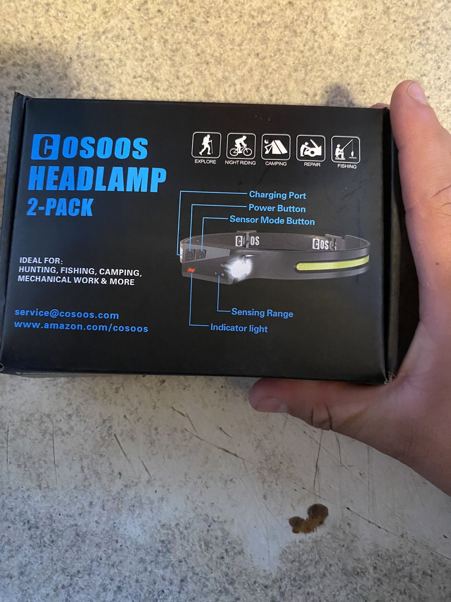 Cosoos Headlamps 2-pack 