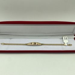 CHRISTMAS GIFT!! 10KT YELLOW GOLD “LUCK” BRACELET 7” 4.5G