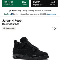 Jordan 4 Retro “Black Cat (2020)”