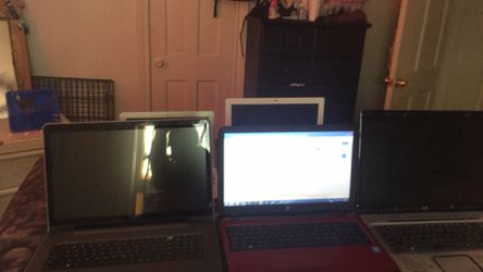 Laptops apple and hp and big touch screen laptop